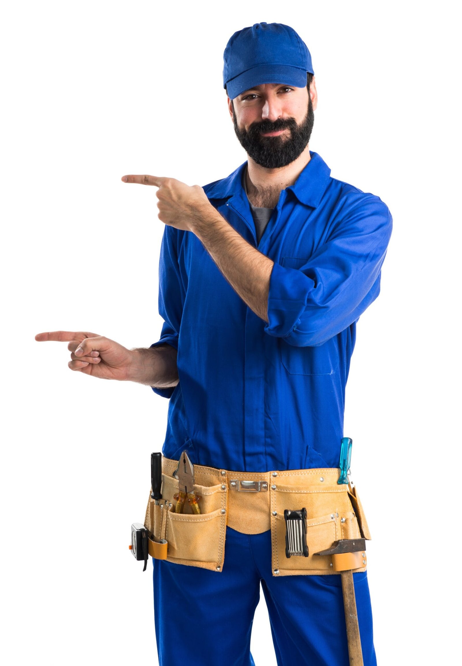 Plumber pointing to the points of differentiation